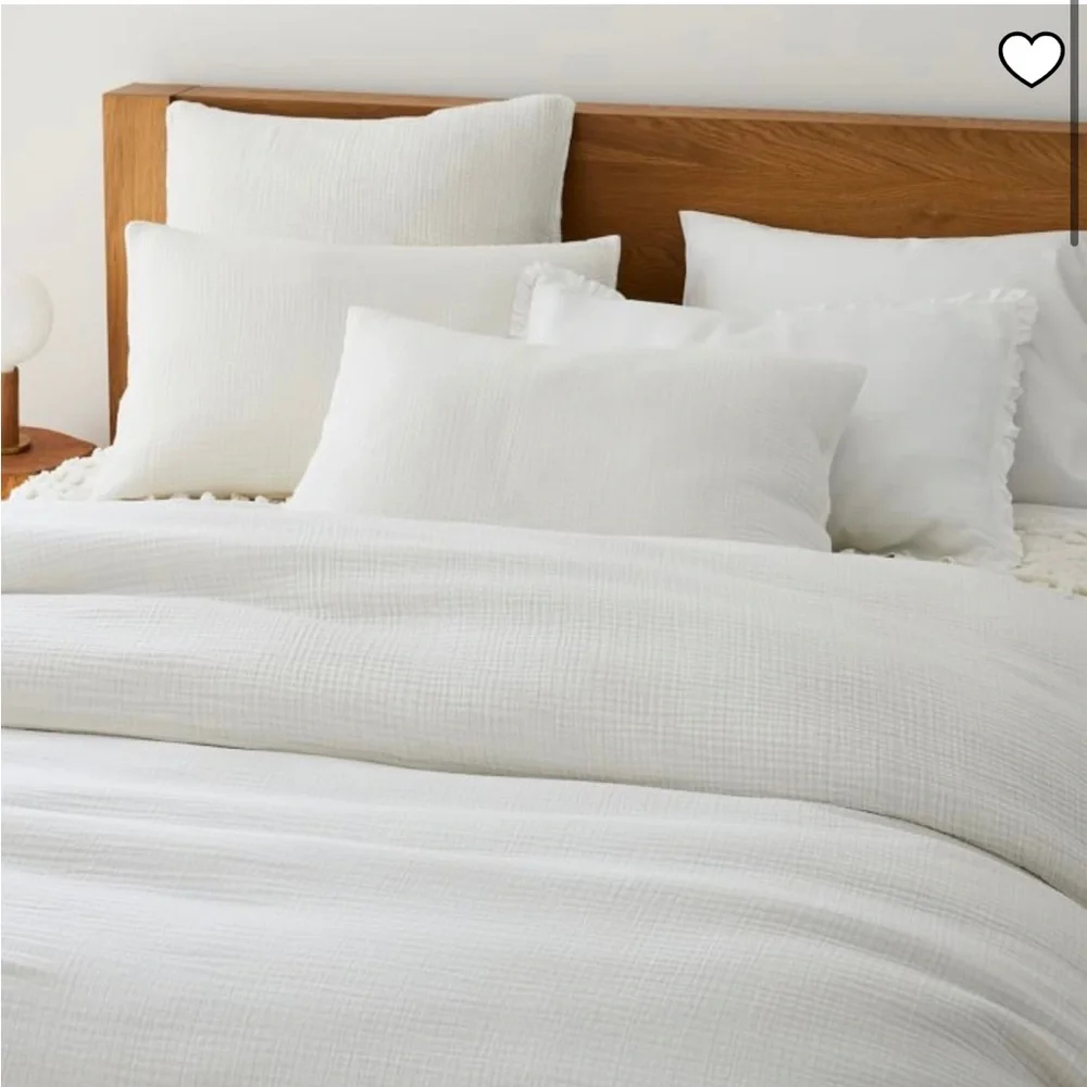West Elm Dreamy Cotton Gauze King Shams (2) | White